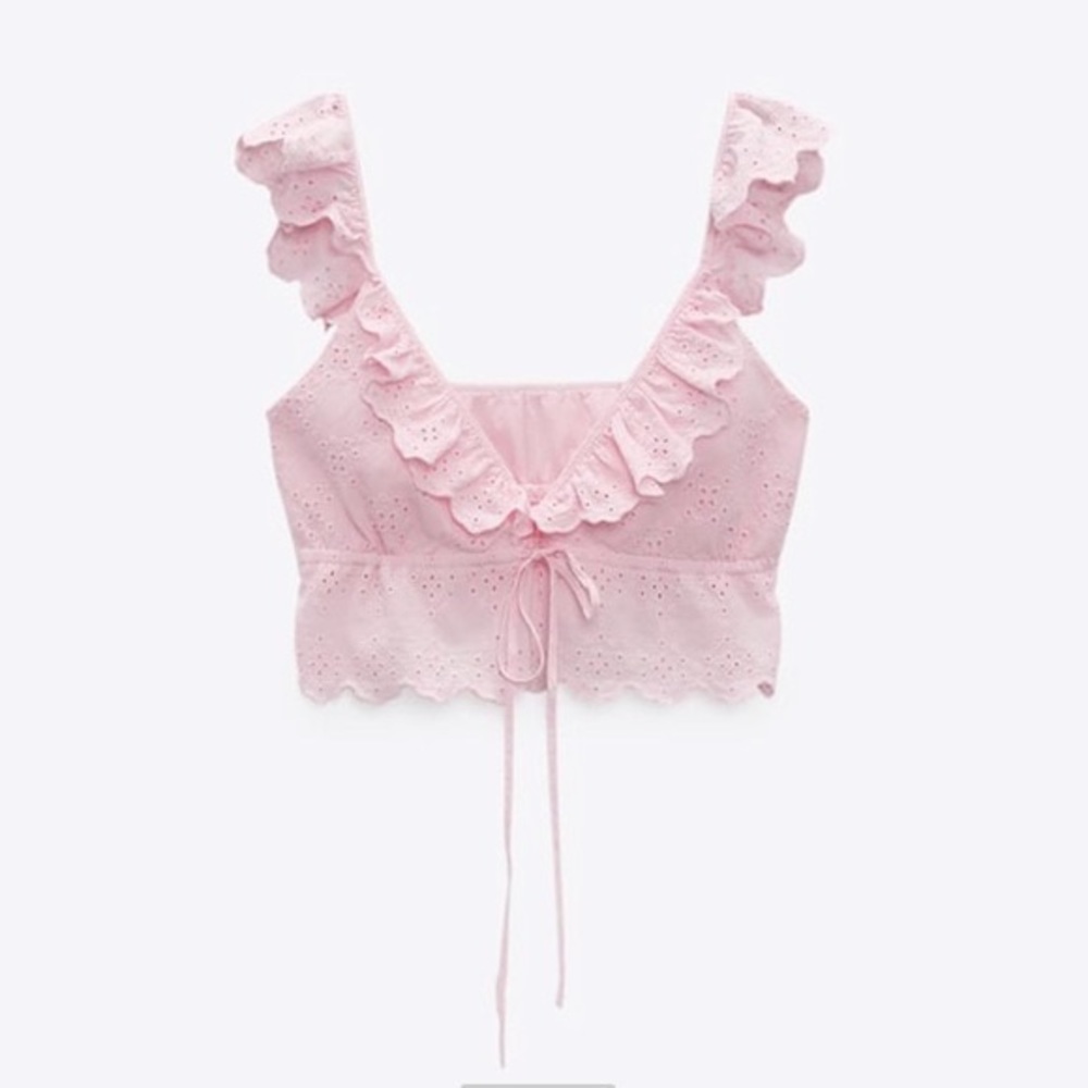 COPY - Zara Cropped Top with Openwork Embroidery